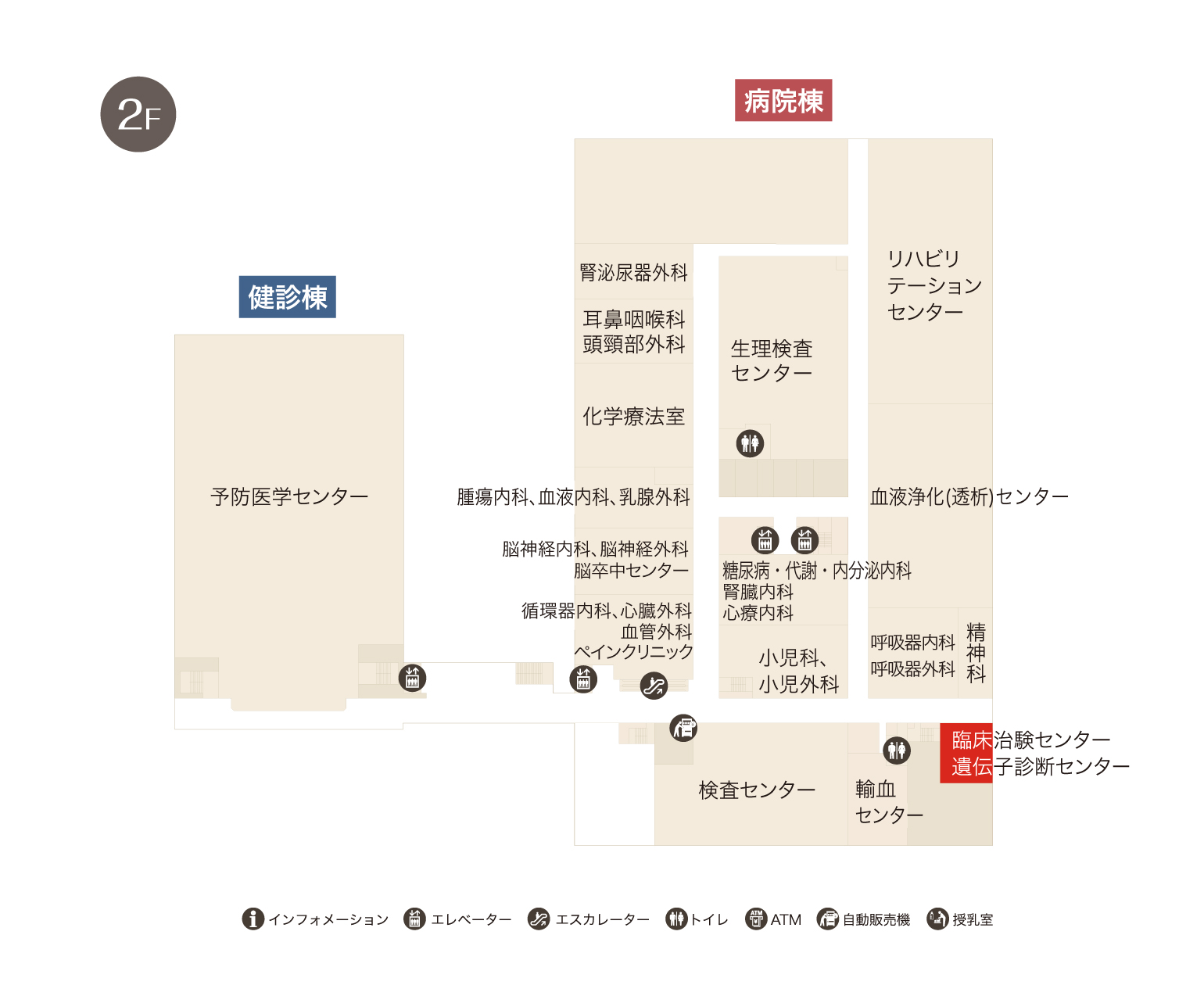 臨床治験センター・遺伝子診断センターフロアマップ