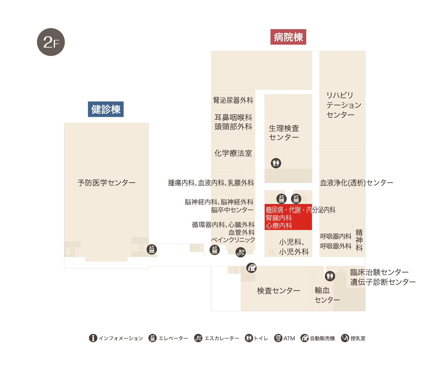 糖尿病・代謝・内分泌内科フロアマップ